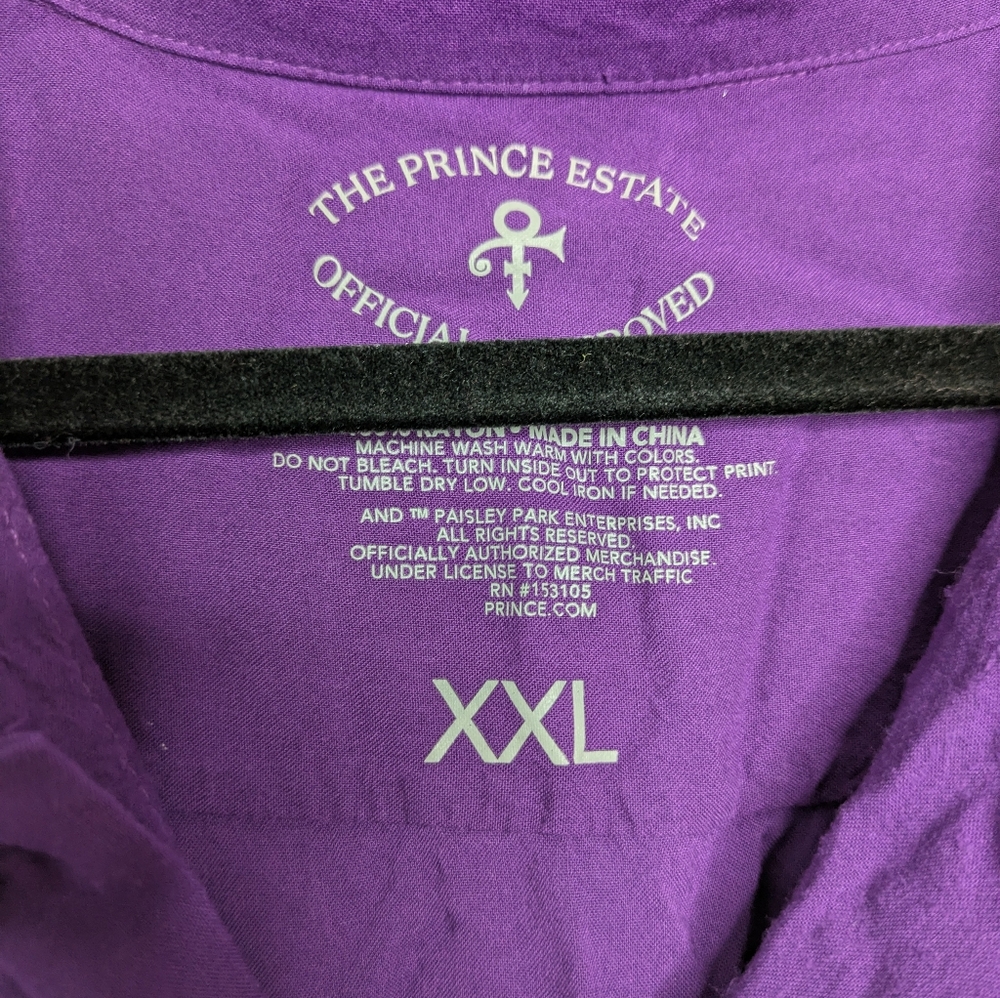 Prince Estate Purple Graphic Men's Button Down Shirt XXL - Picture 5 of 5